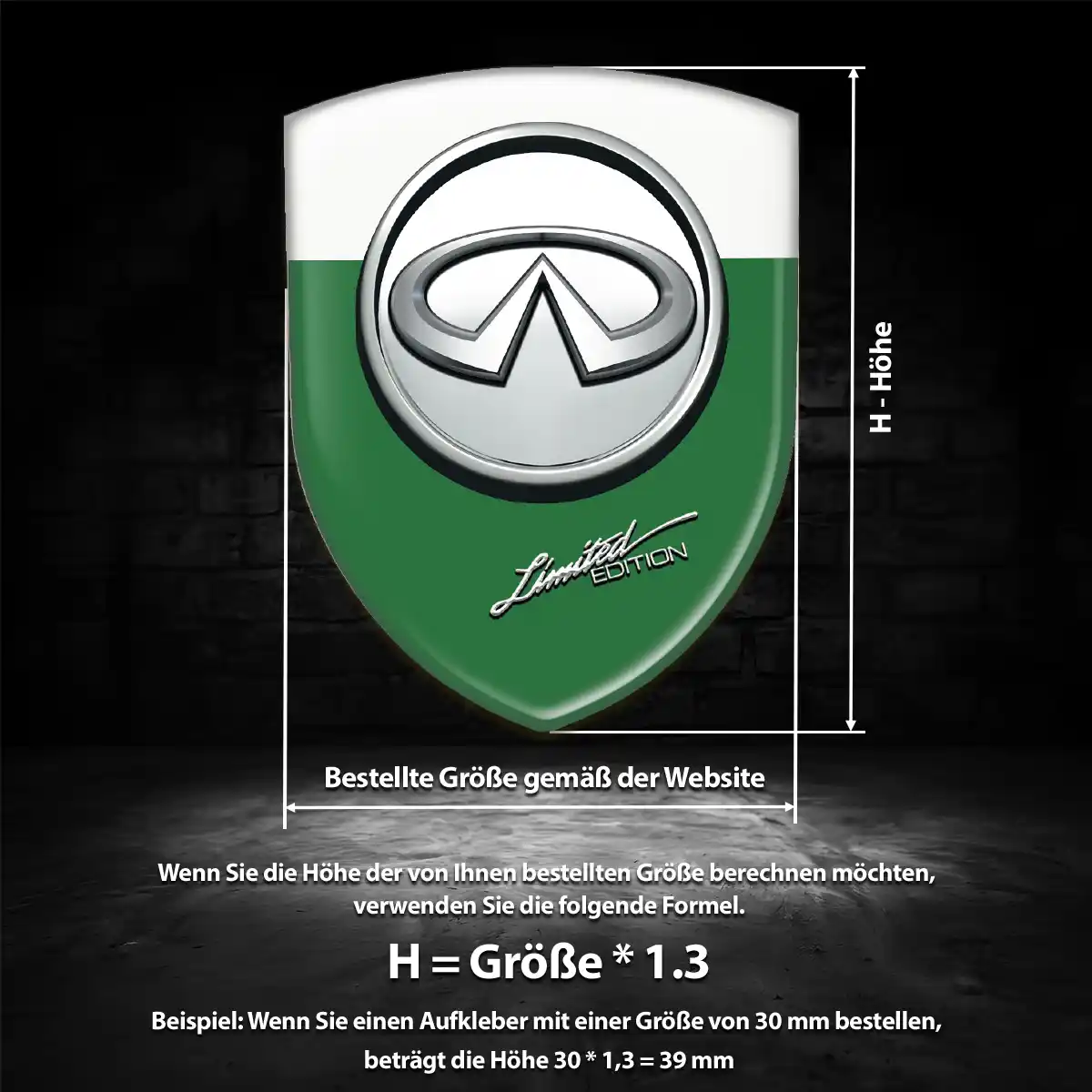 Infiniti Silikon Aufkleber Wappen Limitierte Auflage