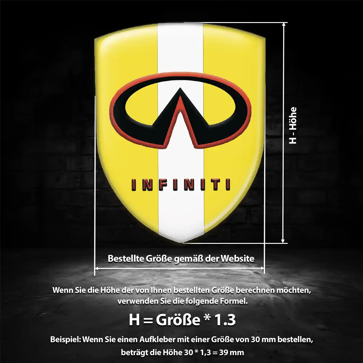 Infiniti Silikon Aufkleber Wappen Modernes Design