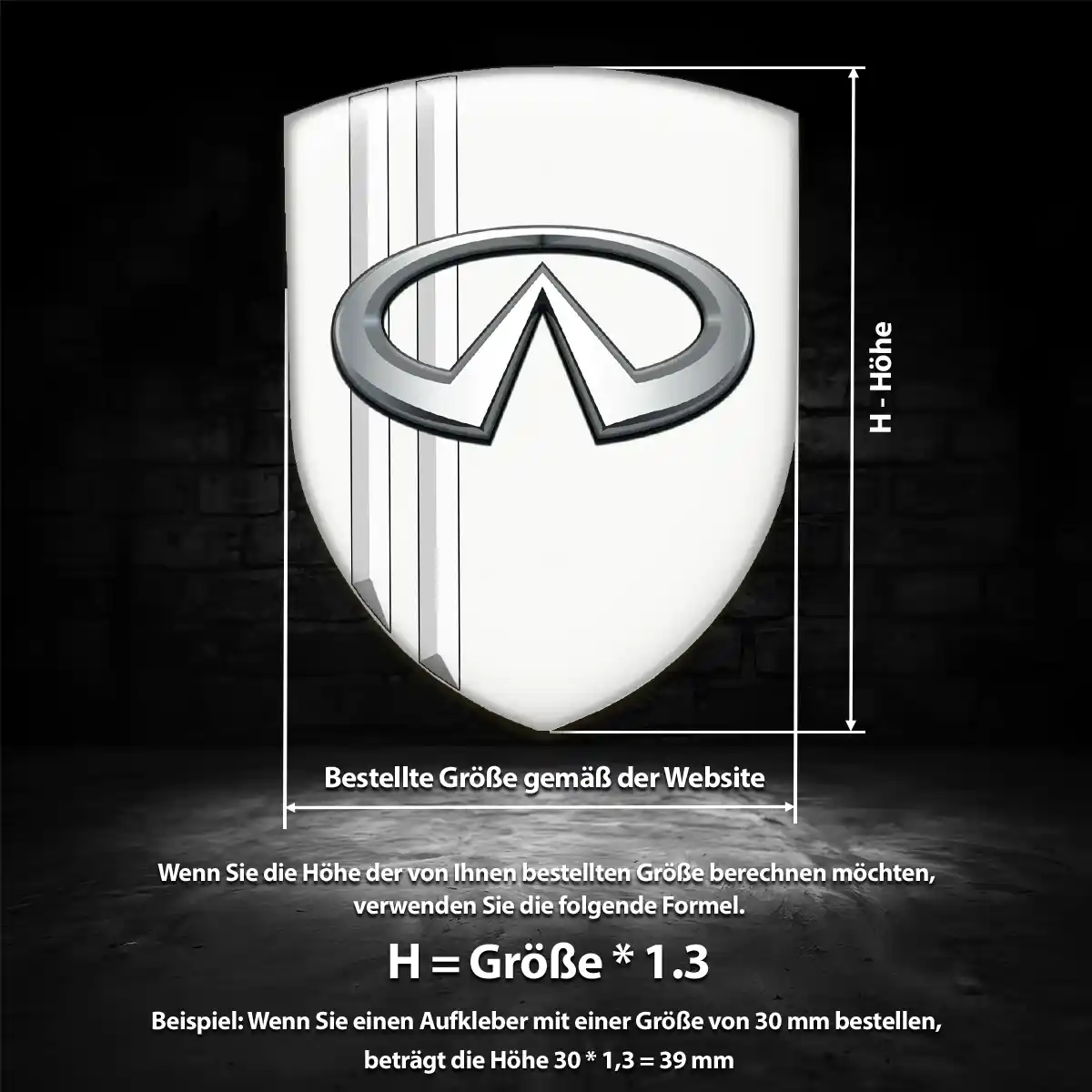 Infiniti Silikon Aufkleber Wappen Premiumqualität