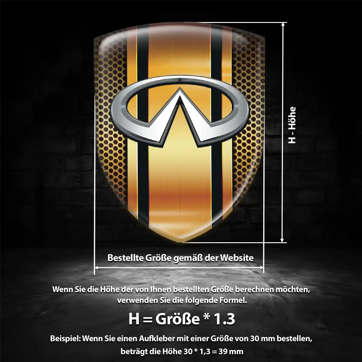 Infiniti Wappen Aufkleber Emblem Ausdrucksstarkes Design