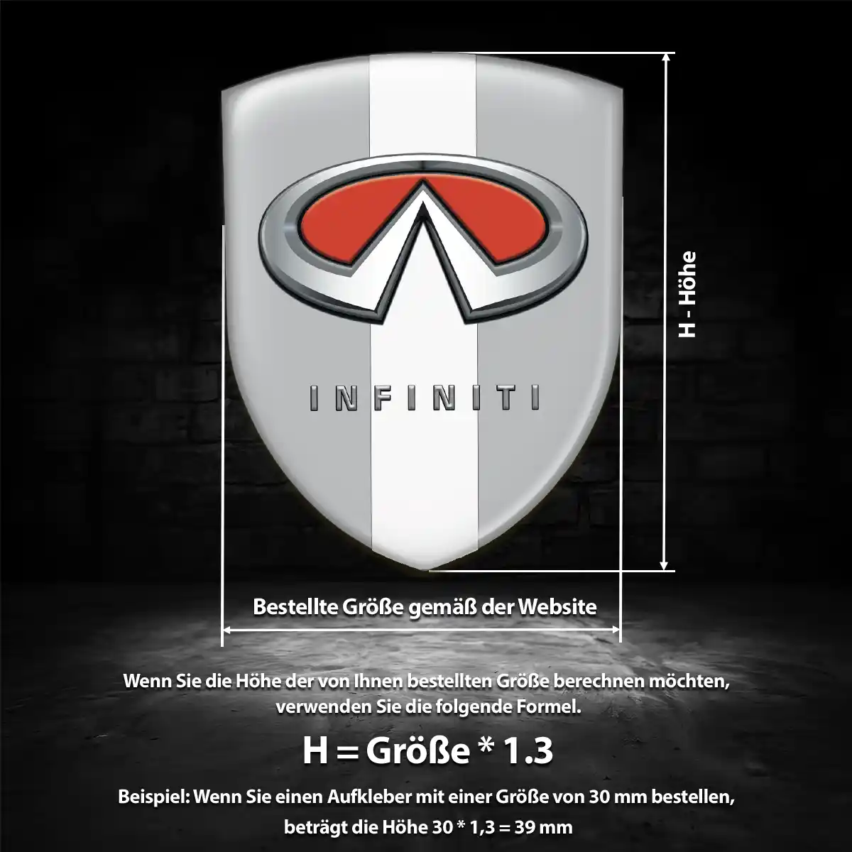 Infiniti Wappen Aufkleber Emblem Auto Hochwertiges Harz