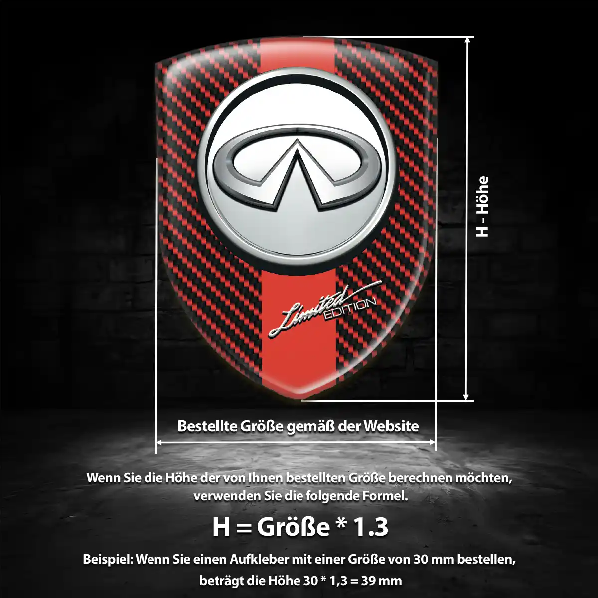 Infiniti Wappen Aufkleber Emblem Auto Luxus-Edition
