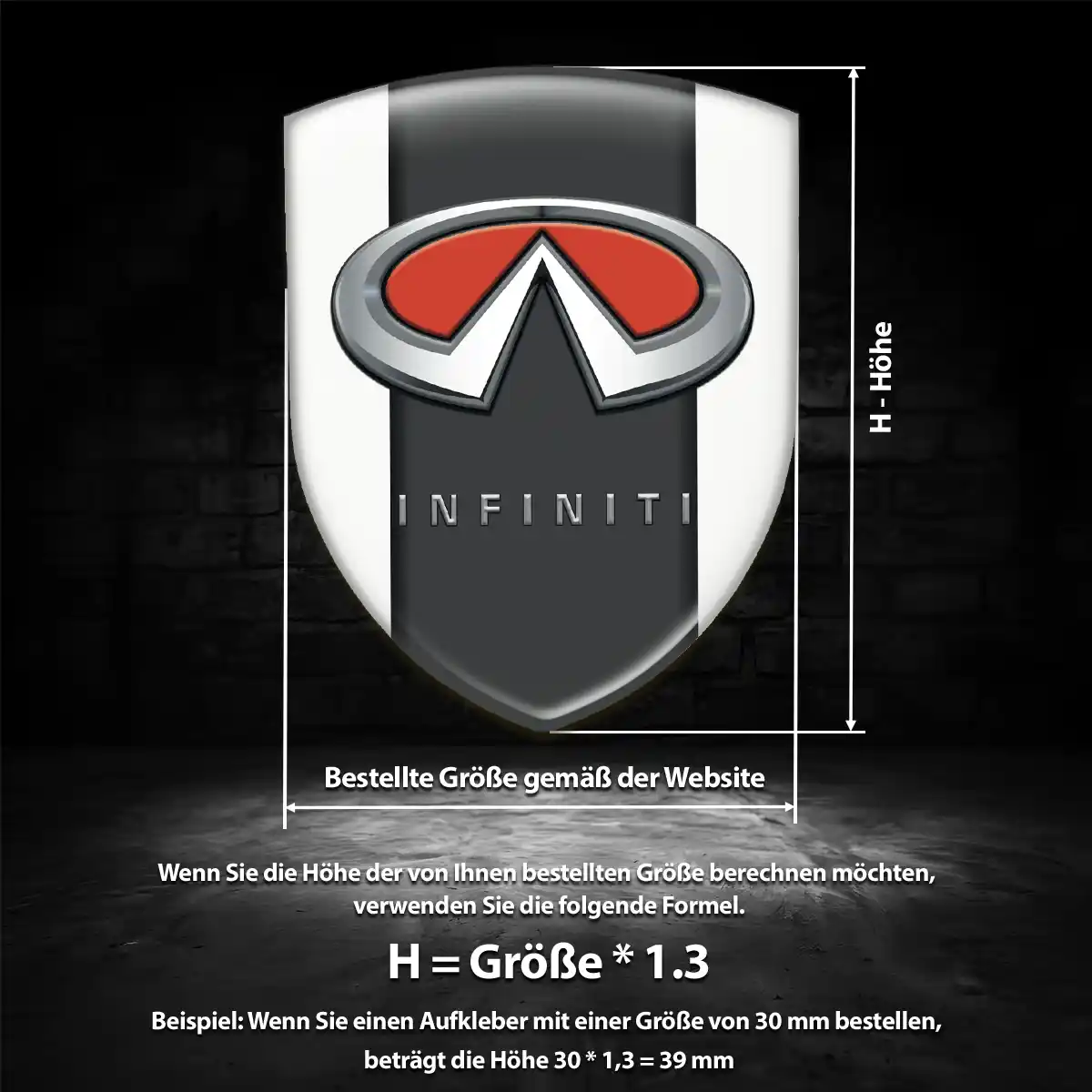 Infiniti Wappen Aufkleber Emblem Auto Premium-Edition
