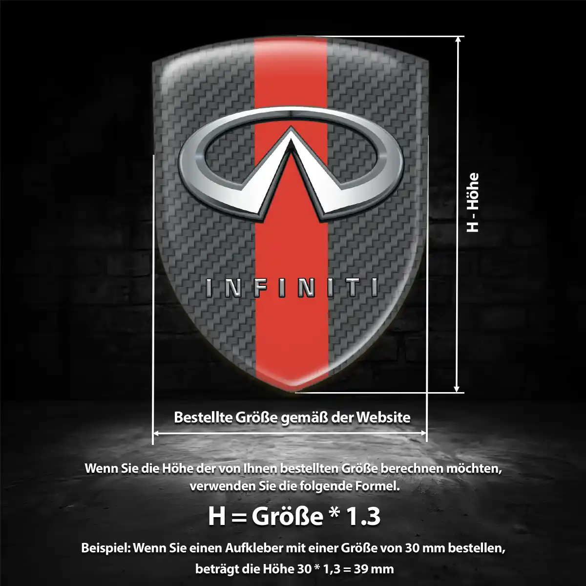 Infiniti Wappen Aufkleber Emblem Überzeugende Qualität