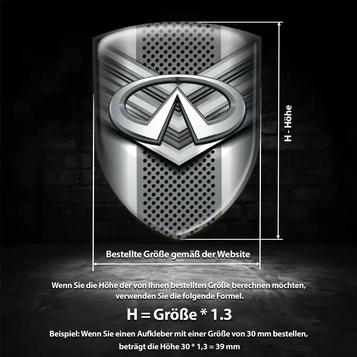Infiniti Wappen Aufkleber Emblem Edles Design