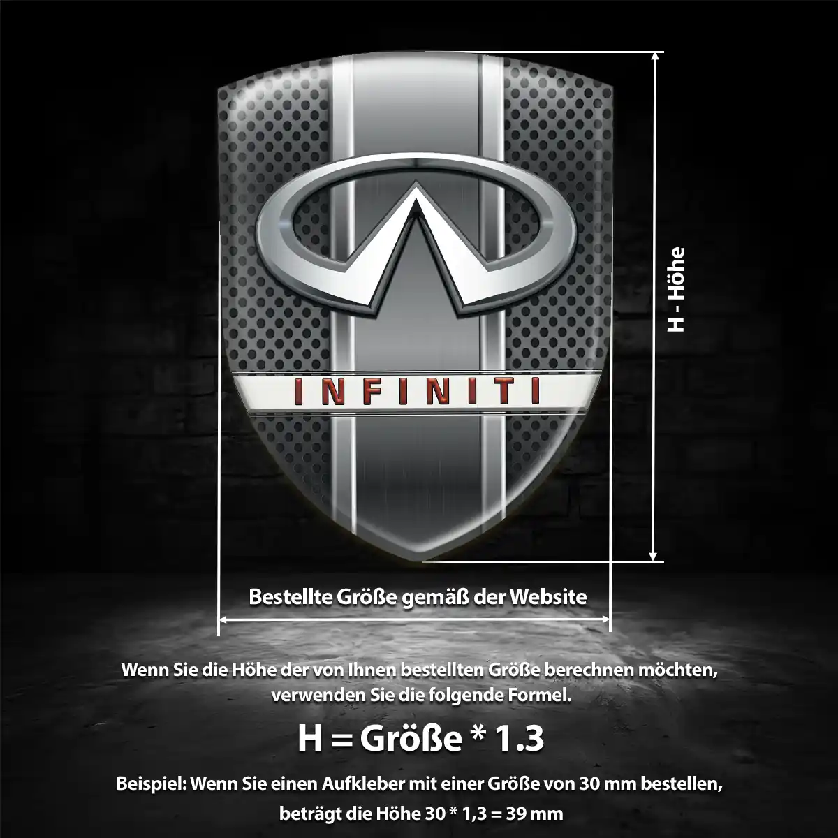 Infiniti Wappen Aufkleber Emblem Exterieurdesign