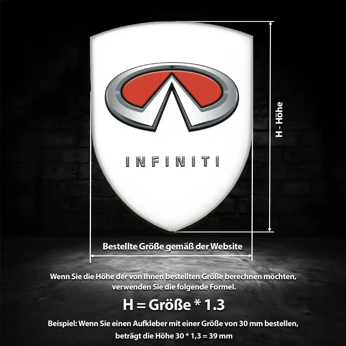Infiniti Wappen Aufkleber Emblem Höchste Qualität