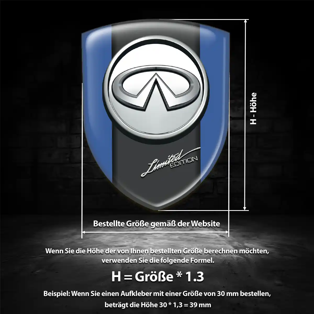 Infiniti Wappen Aufkleber Emblem Hochwertiges Harz