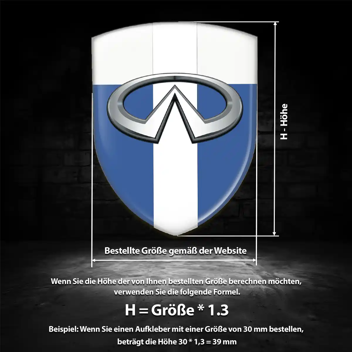 Infiniti Wappen Aufkleber Emblem Interieurdesign