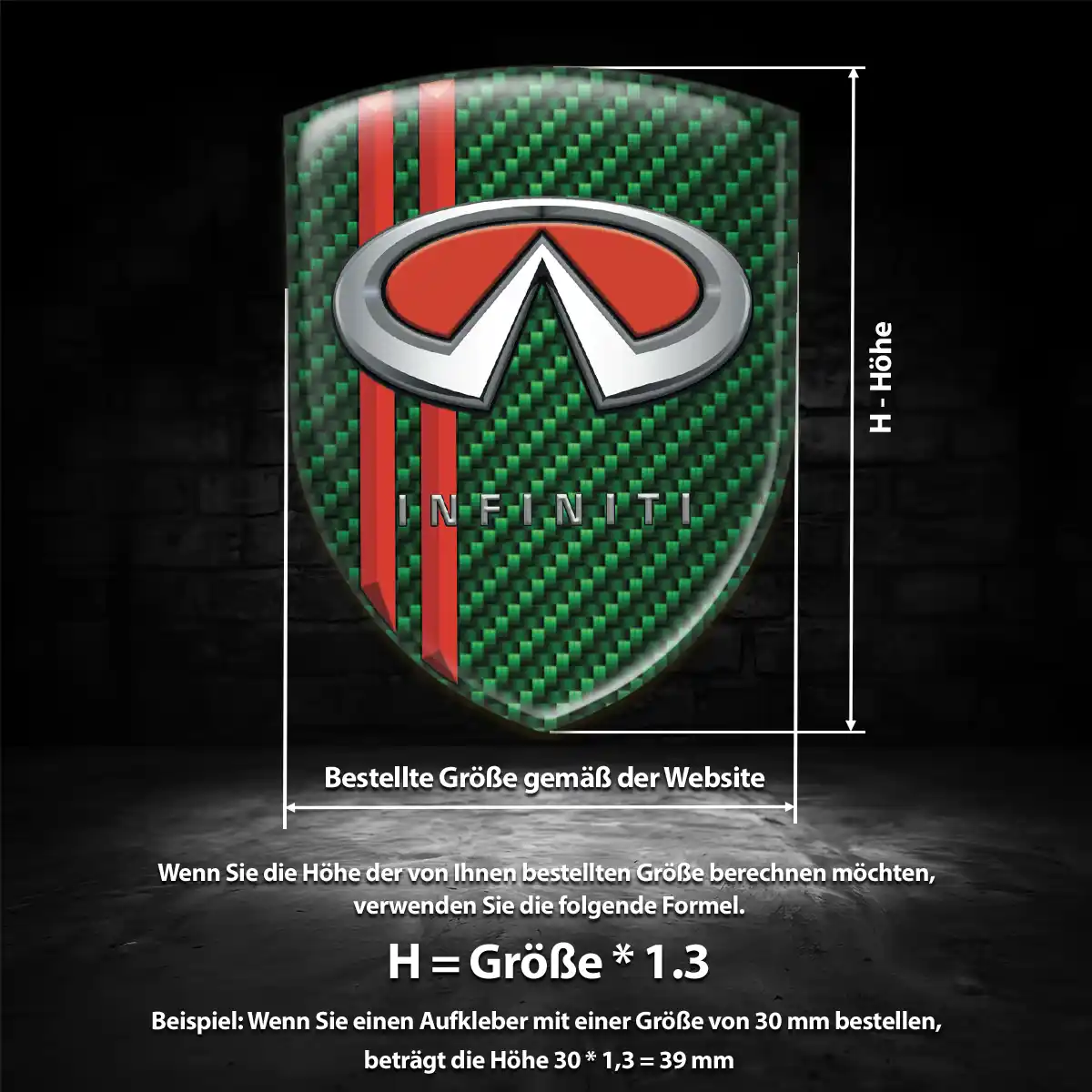 Infiniti Wappen Aufkleber Emblem Premium-Edition