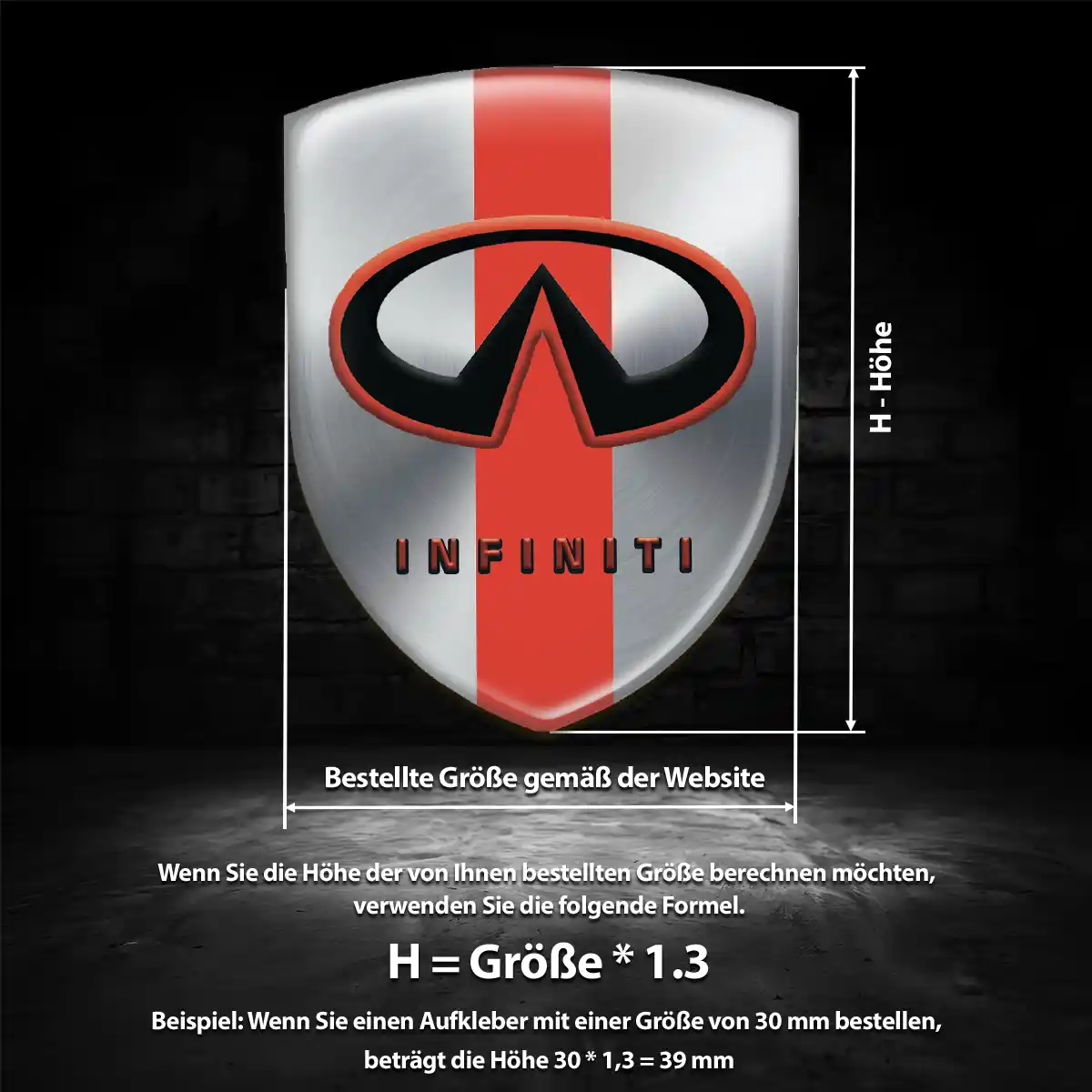 Infiniti Wappen Aufkleber Emblem Spitzenqualität
