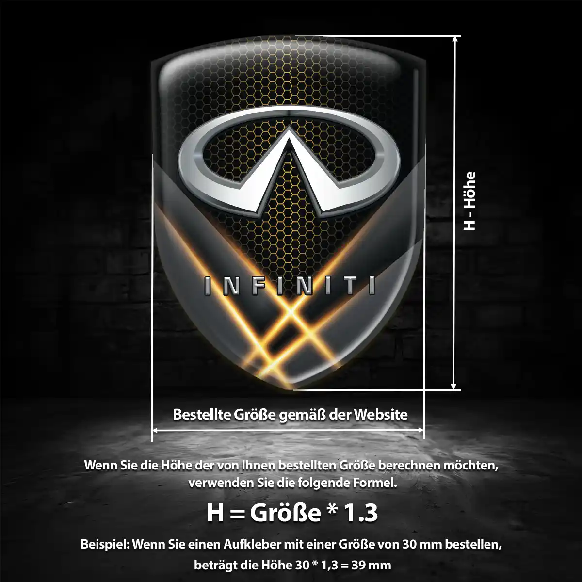 Infiniti Wappen Aufkleber Emblem Tuningfahrzeug