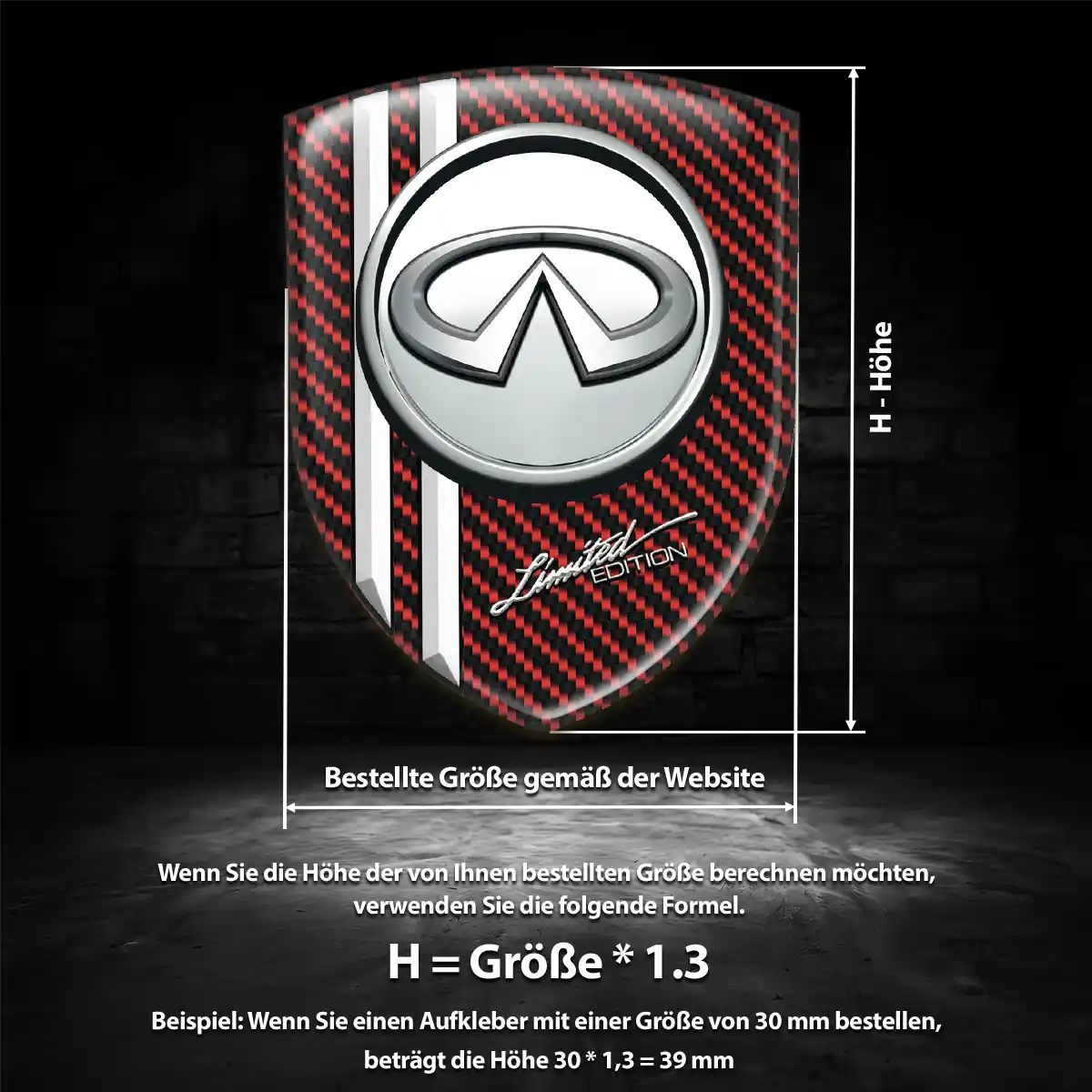 Infiniti Wappen Emblem Aufkleber Anspruchsvolles Design