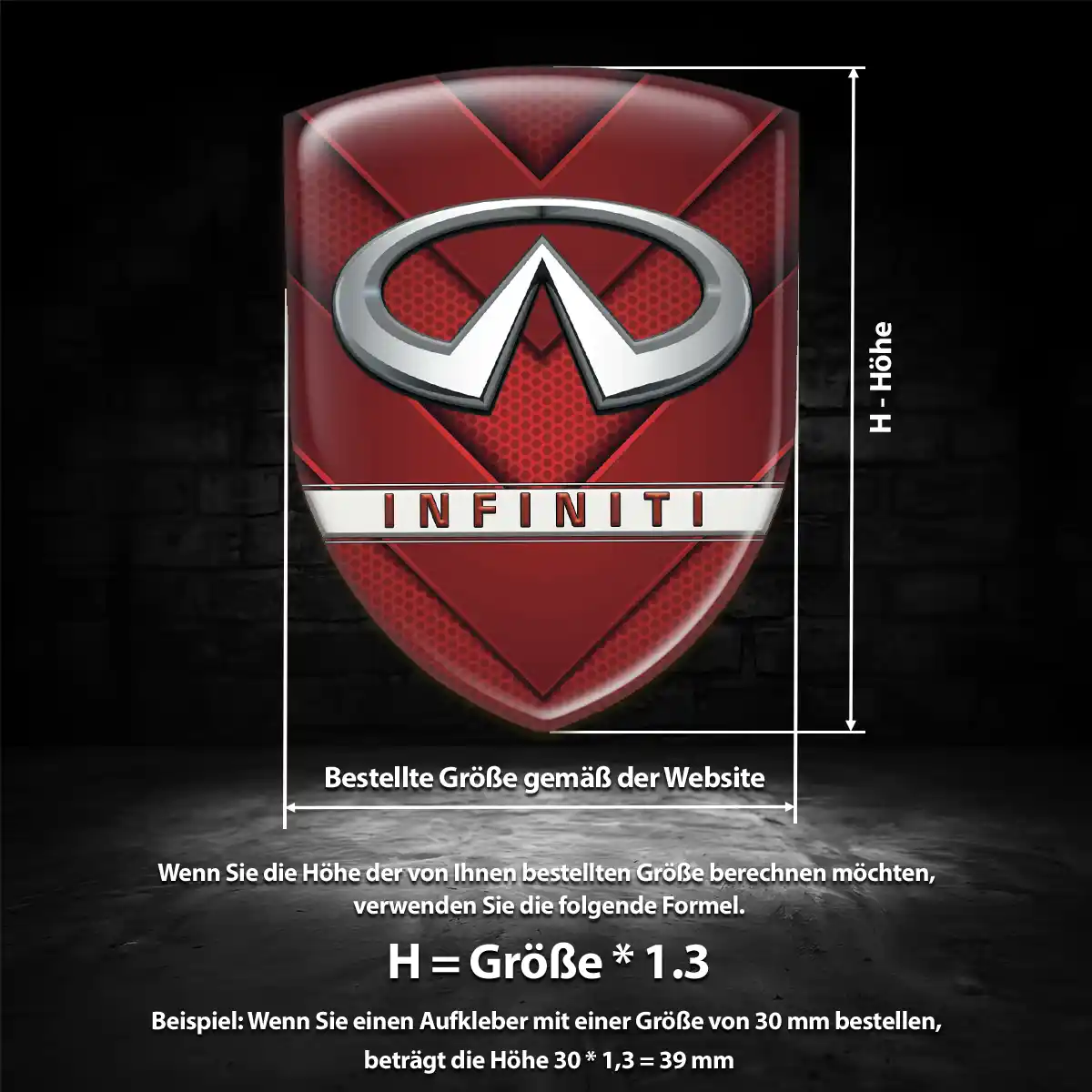 Infiniti Wappen Emblem Aufkleber Ausdrucksstarkes Design