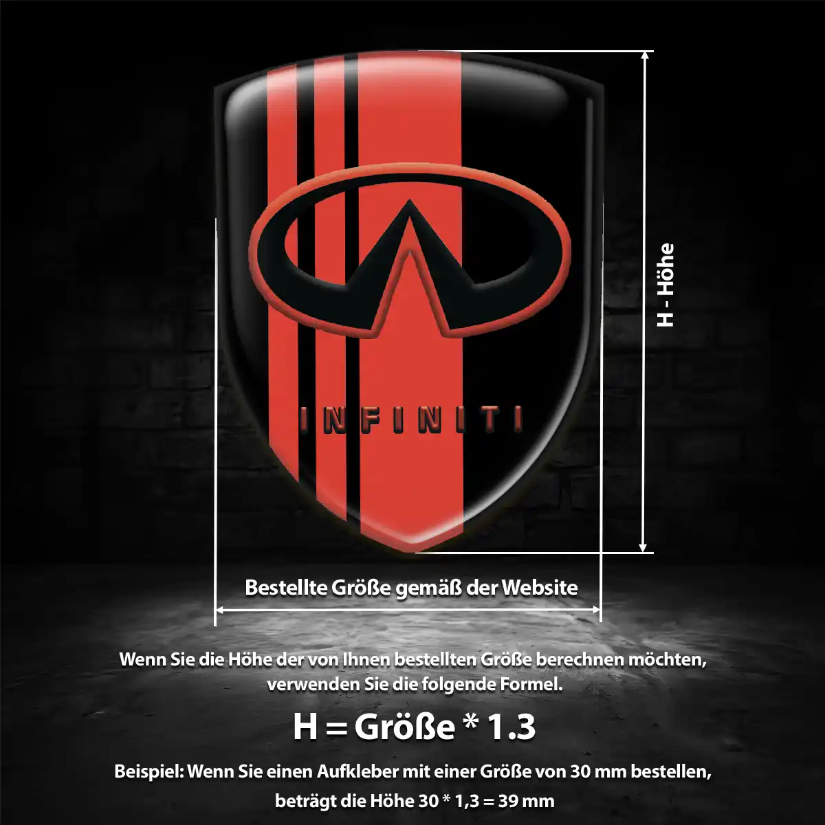Infiniti Wappen Emblem Aufkleber Auto Hochwertiges Harz