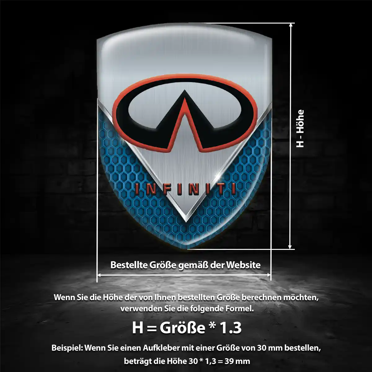 Infiniti Wappen Emblem Aufkleber Auto Interieurdesign