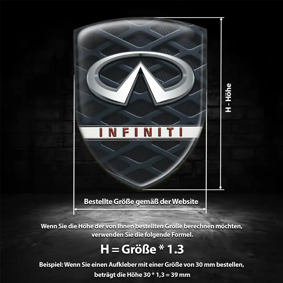 Infiniti Wappen Emblem Aufkleber Edles Design