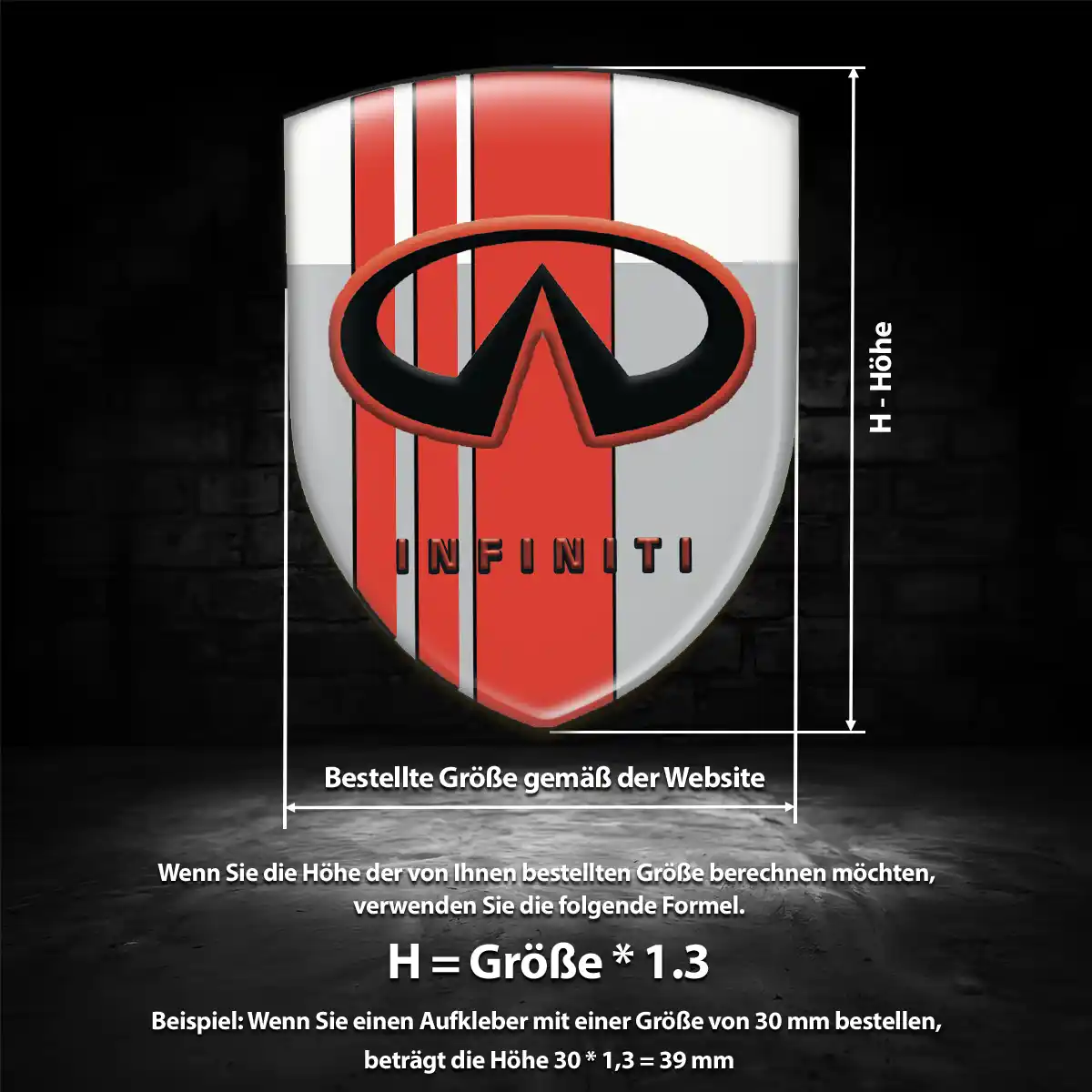 Infiniti Wappen Emblem Aufkleber Erstklassige Qualität