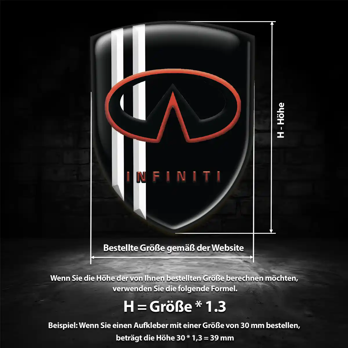 Infiniti Wappen Emblem Aufkleber Exterieurdesign