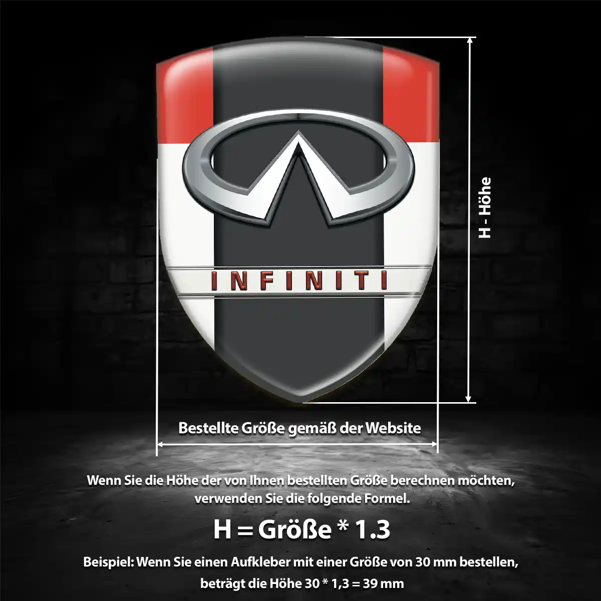 Infiniti Wappen Emblem Aufkleber Höchste Qualität