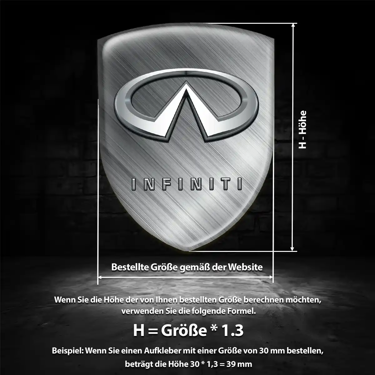 Infiniti Wappen Emblem Aufkleber Interieurdesign