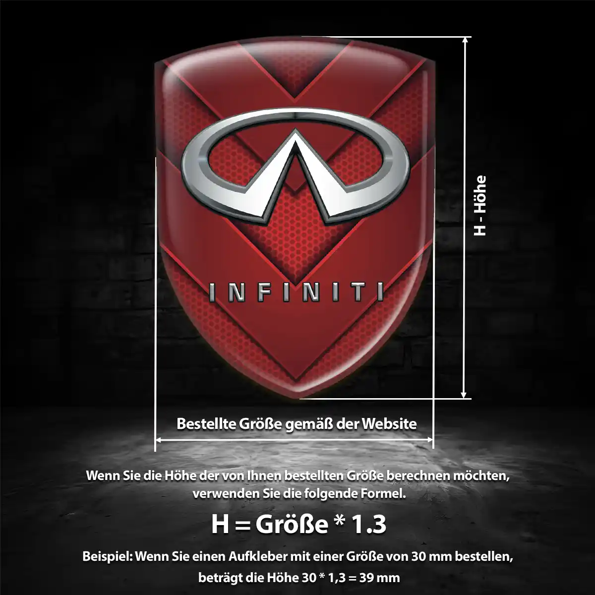 Infiniti Wappen Emblem Aufkleber Luxus-Edition