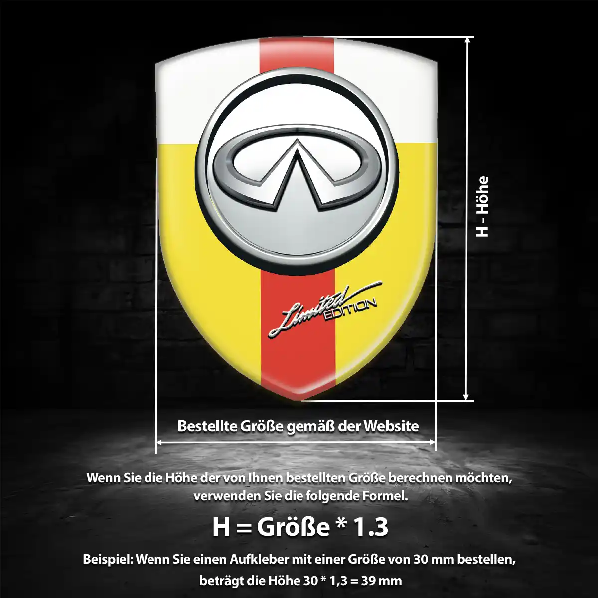 Infiniti Wappen Emblem Aufkleber Markenedition