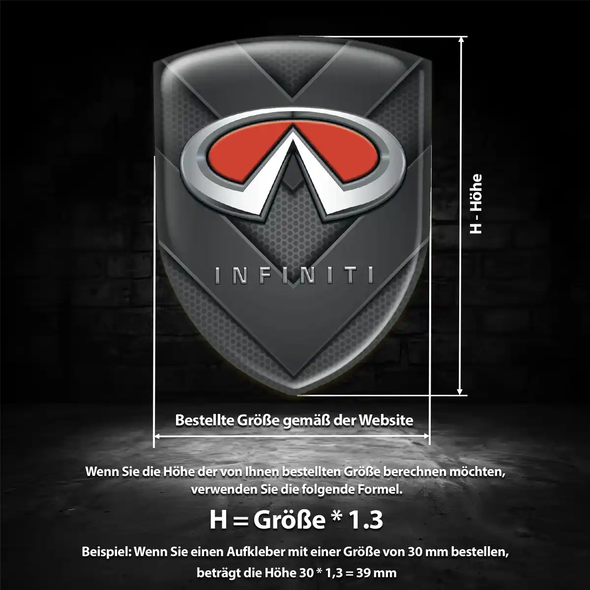 Infiniti Wappen Emblem Aufkleber Modernes Design