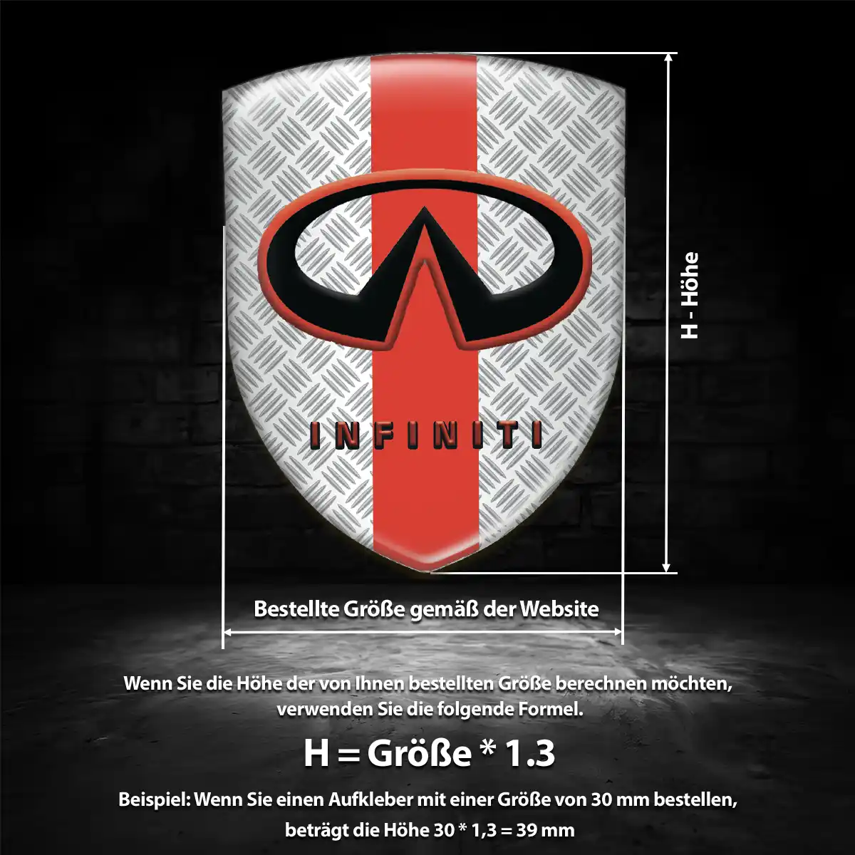 Infiniti Wappen Emblem Aufkleber Premium-Edition