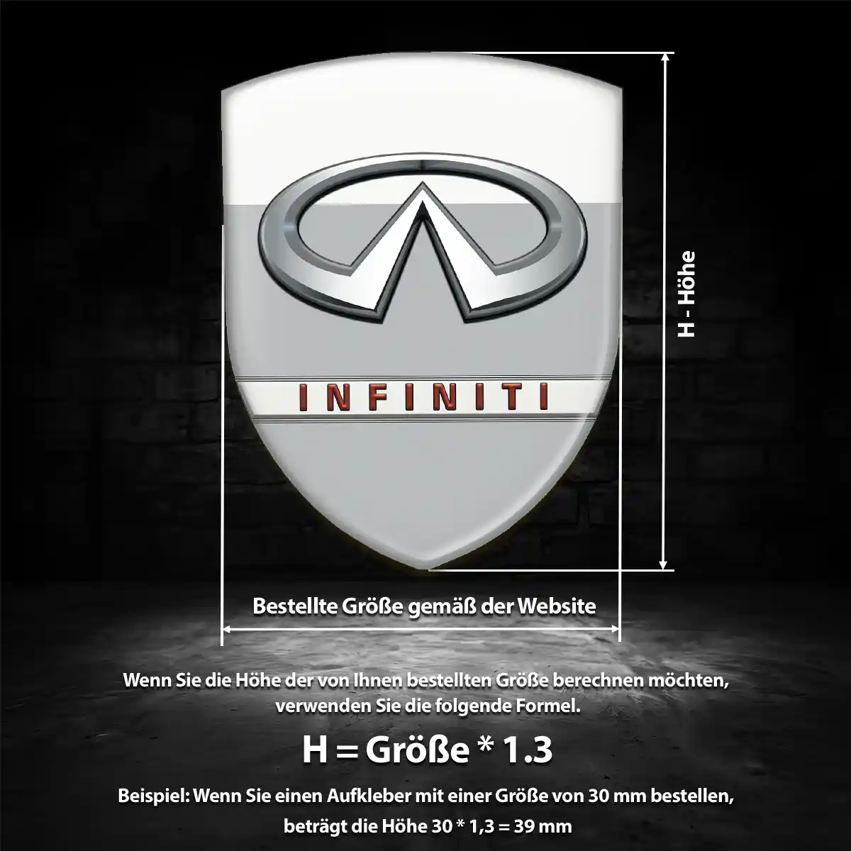 Infiniti Wappen Emblem Aufkleber Tuningfahrzeug