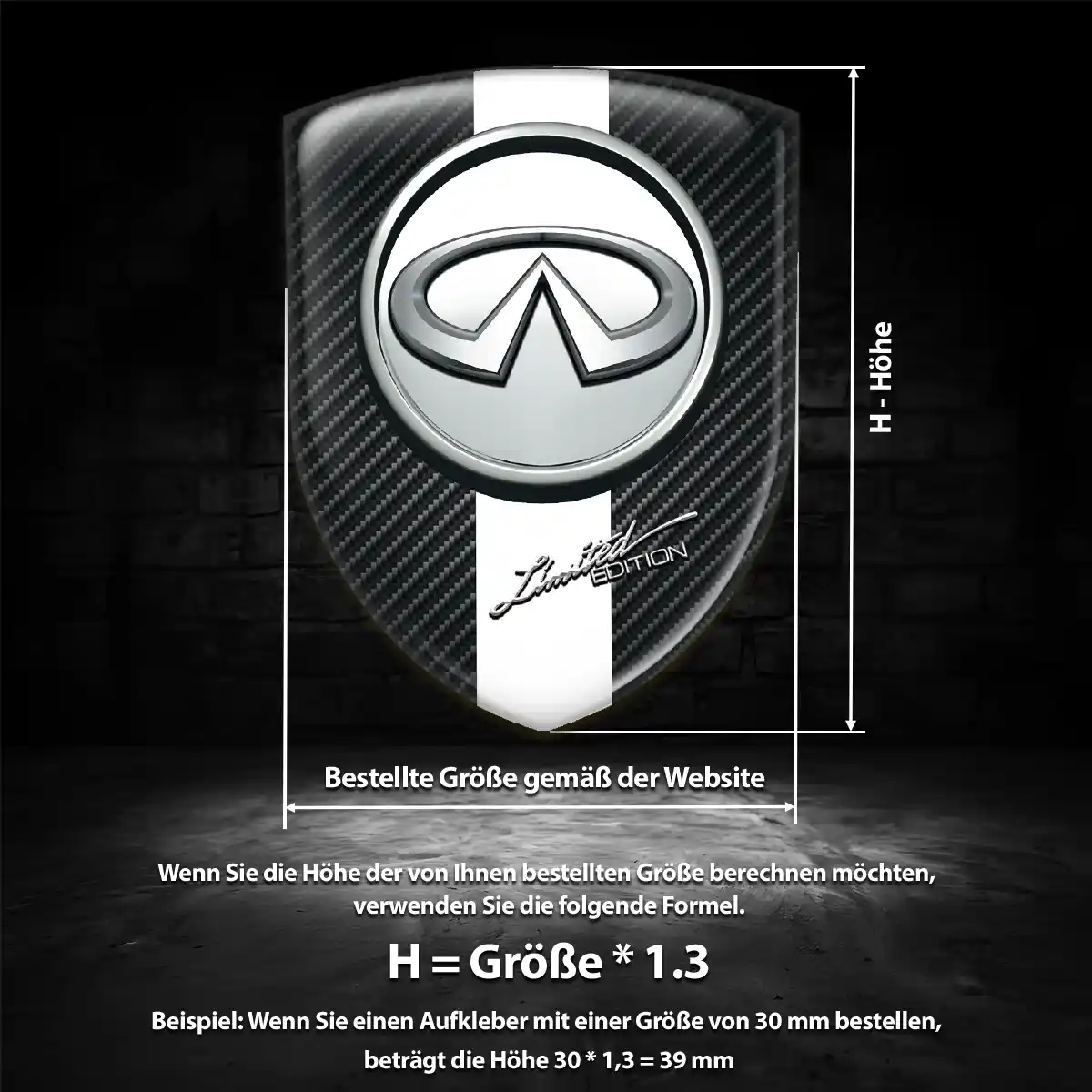Infiniti Wappen Emblem Auto Hochwertiges Harz