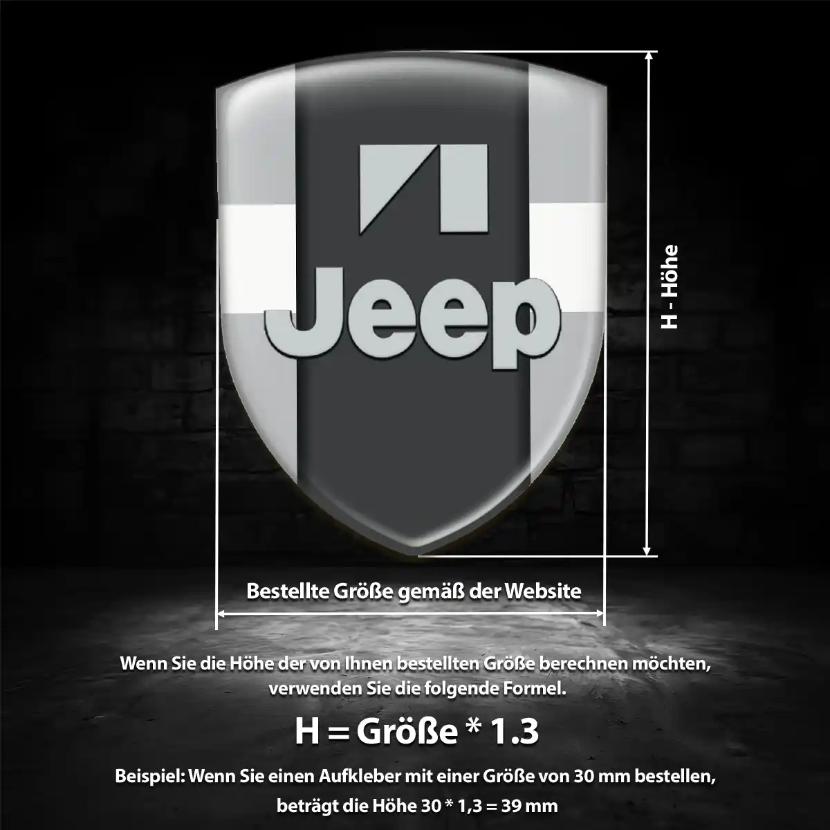 Jeep 3D Gel Aufkleber Anspruchsvolles Design