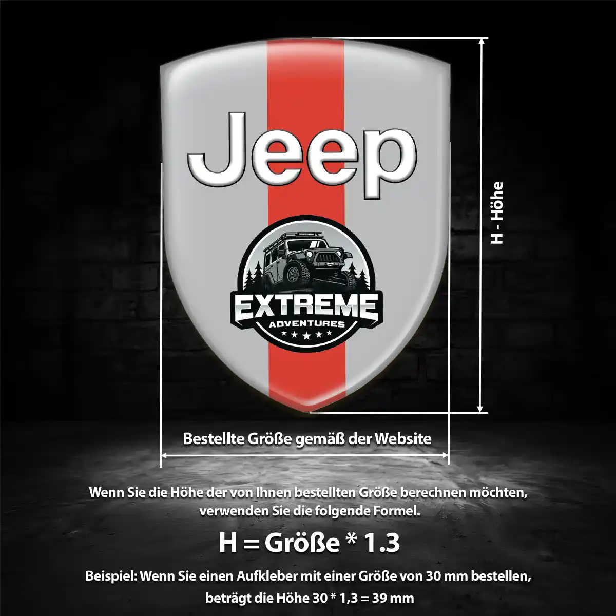 Jeep 3D Gel Aufkleber Ausdrucksstarkes Design