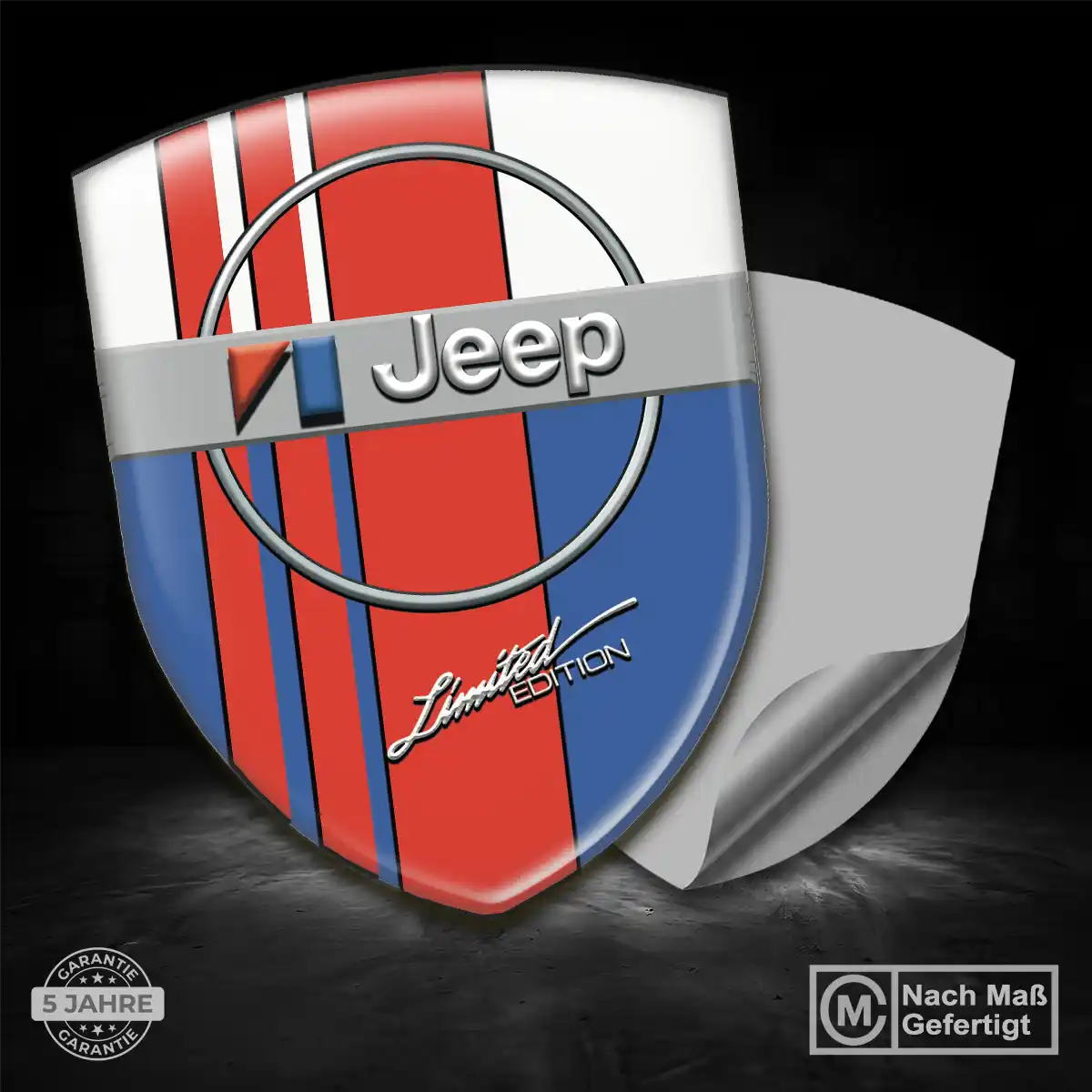 Jeep 3D Gel Aufkleber Auto Edles Design