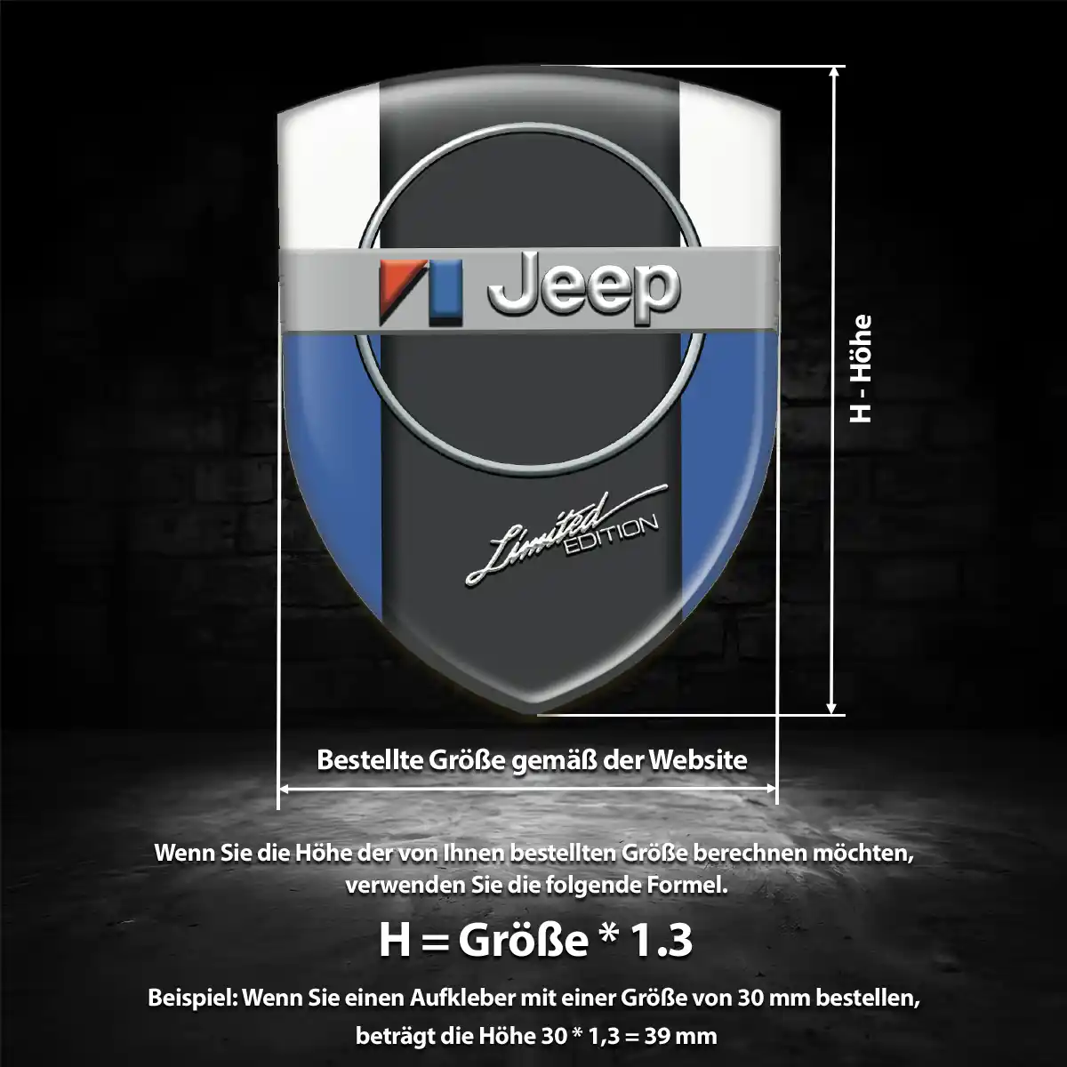 Jeep 3D Gel Aufkleber Auto Elegantes Design
