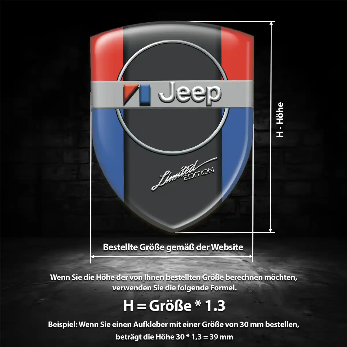 Jeep 3D Gel Aufkleber Auto Exterieurdesign