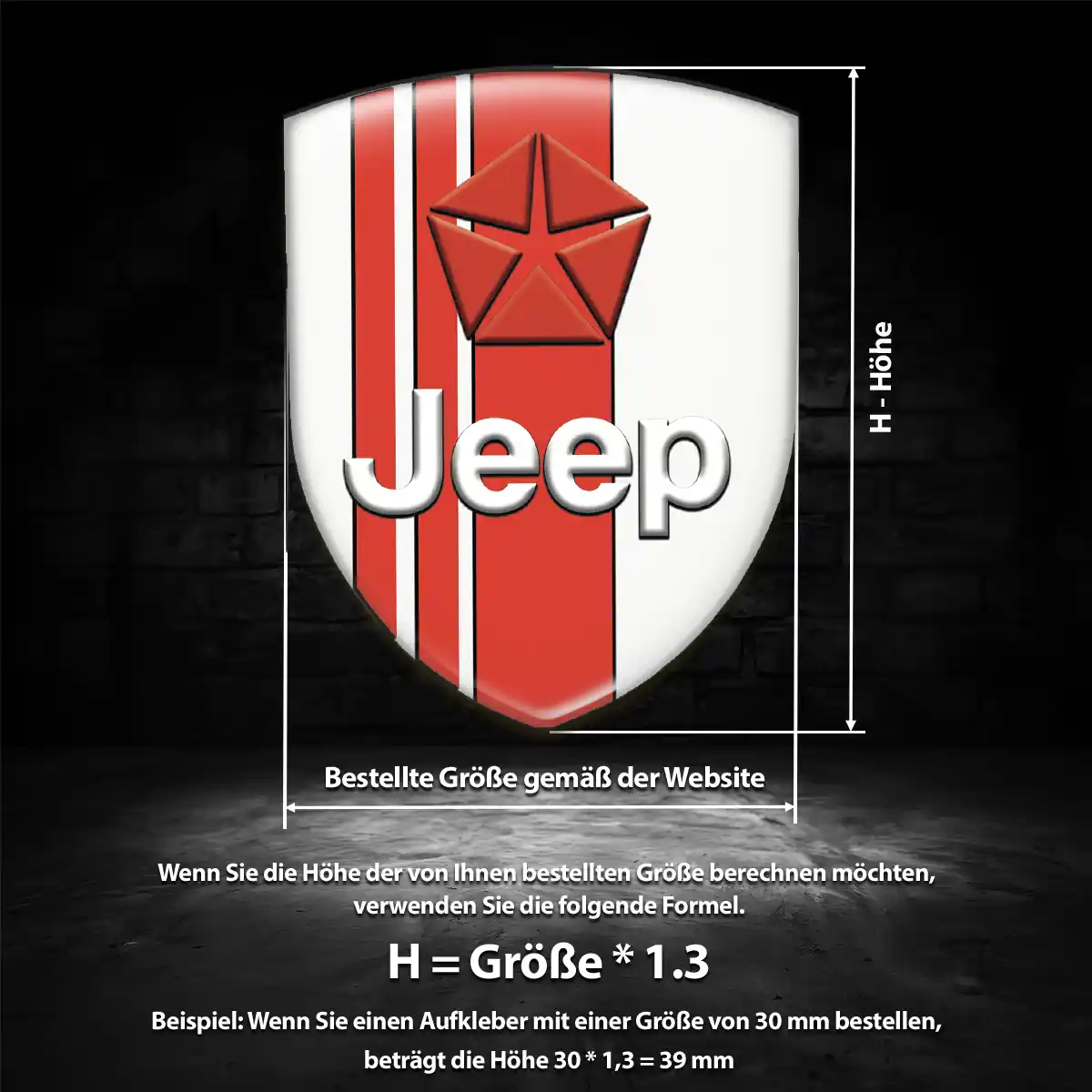 Jeep 3D Gel Aufkleber Auto Hochwertiges Harz