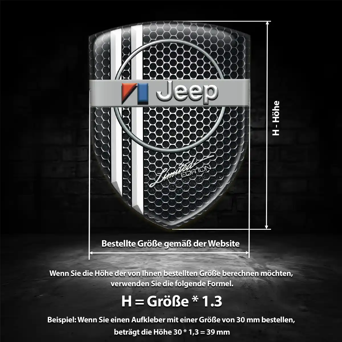 Jeep 3D Gel Aufkleber Auto Interieurdesign