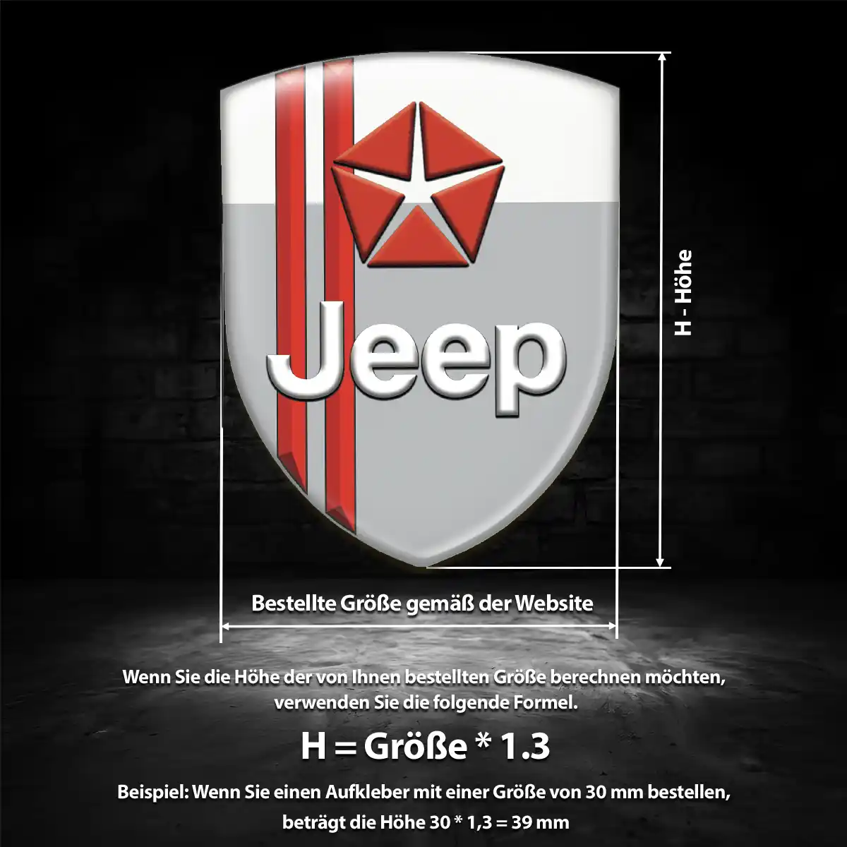 Jeep 3D Gel Aufkleber Auto Markenedition