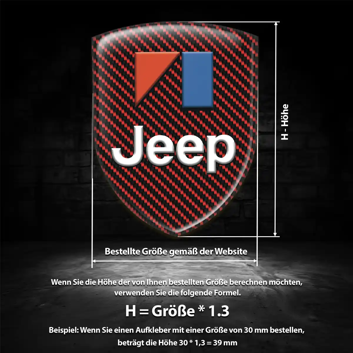 Jeep 3D Gel Aufkleber Auto Premiumqualität