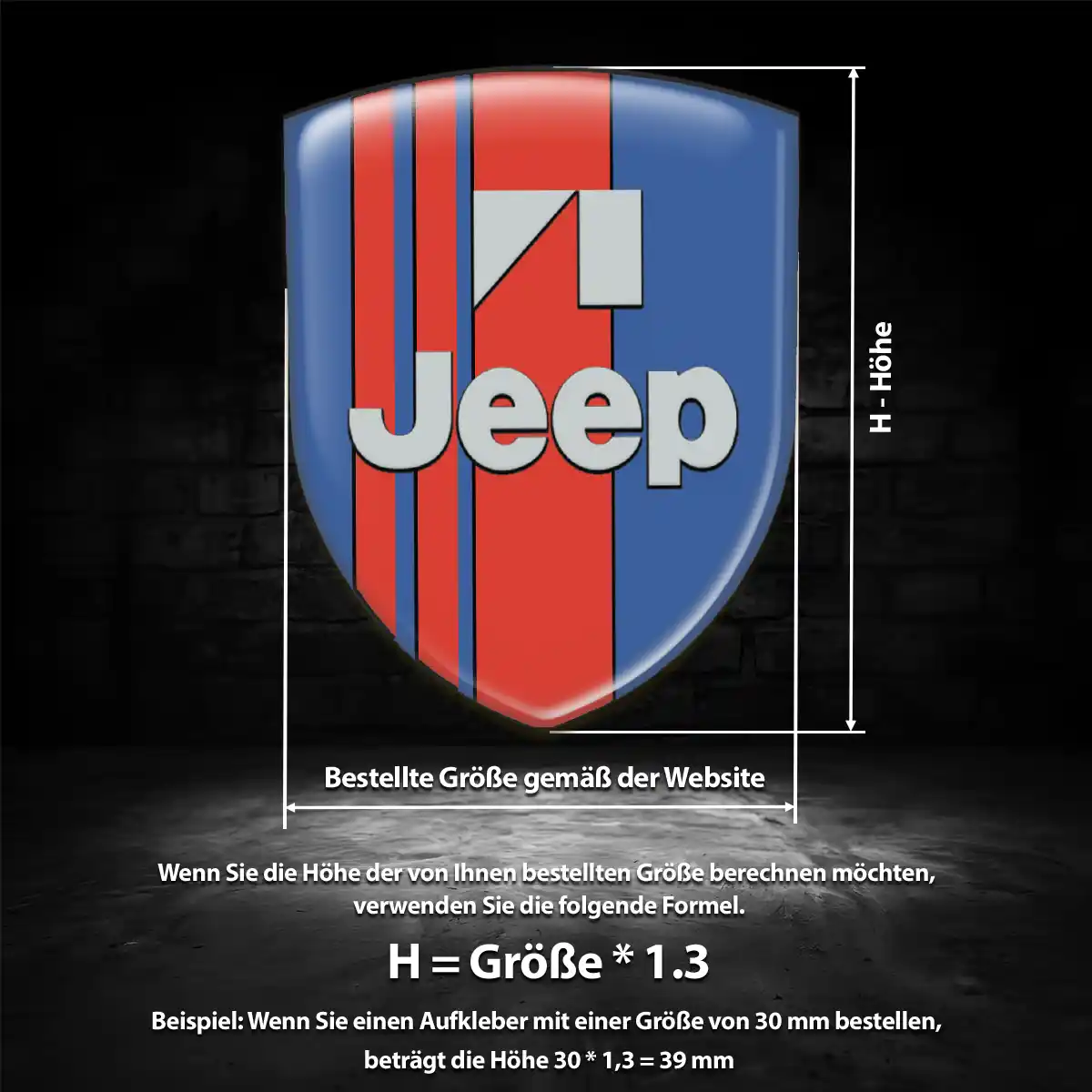 Jeep 3D Gel Aufkleber Auto Tuningfahrzeug