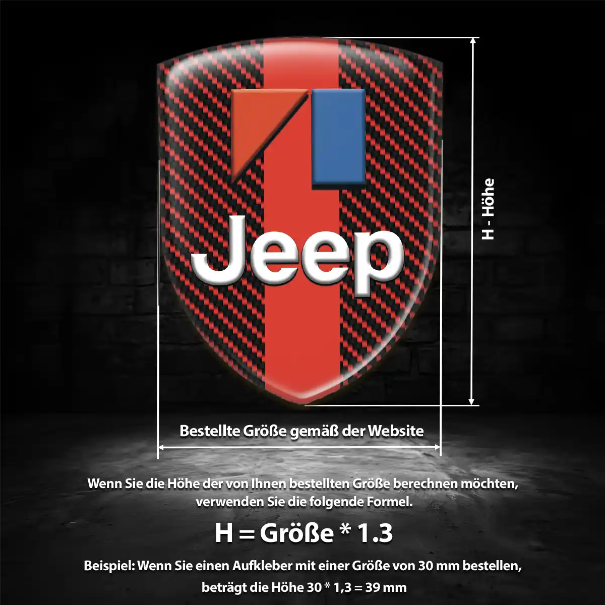 Jeep 3D Gel Aufkleber Elegantes Design