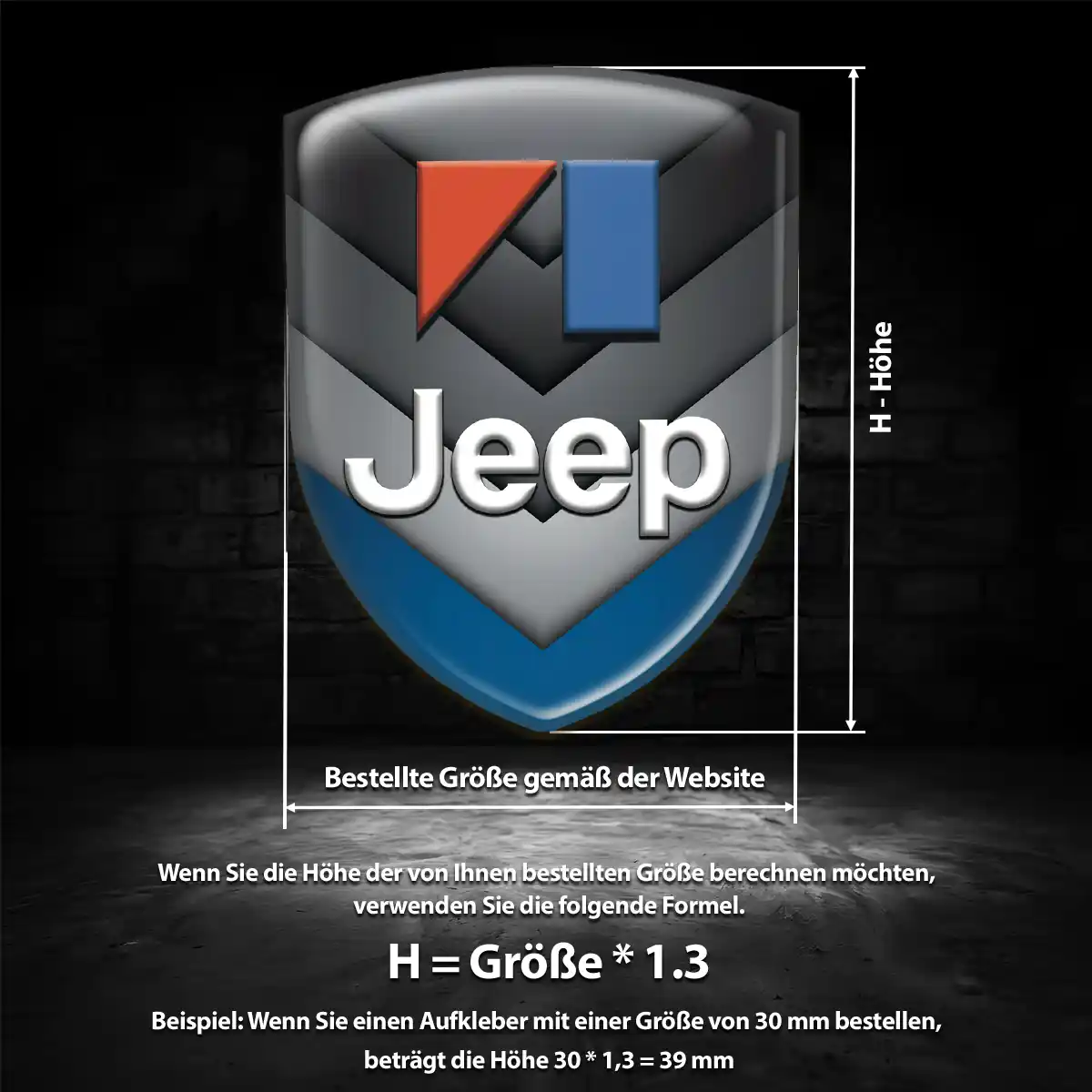 Jeep 3D Gel Aufkleber Emblem Anspruchsvolles Design