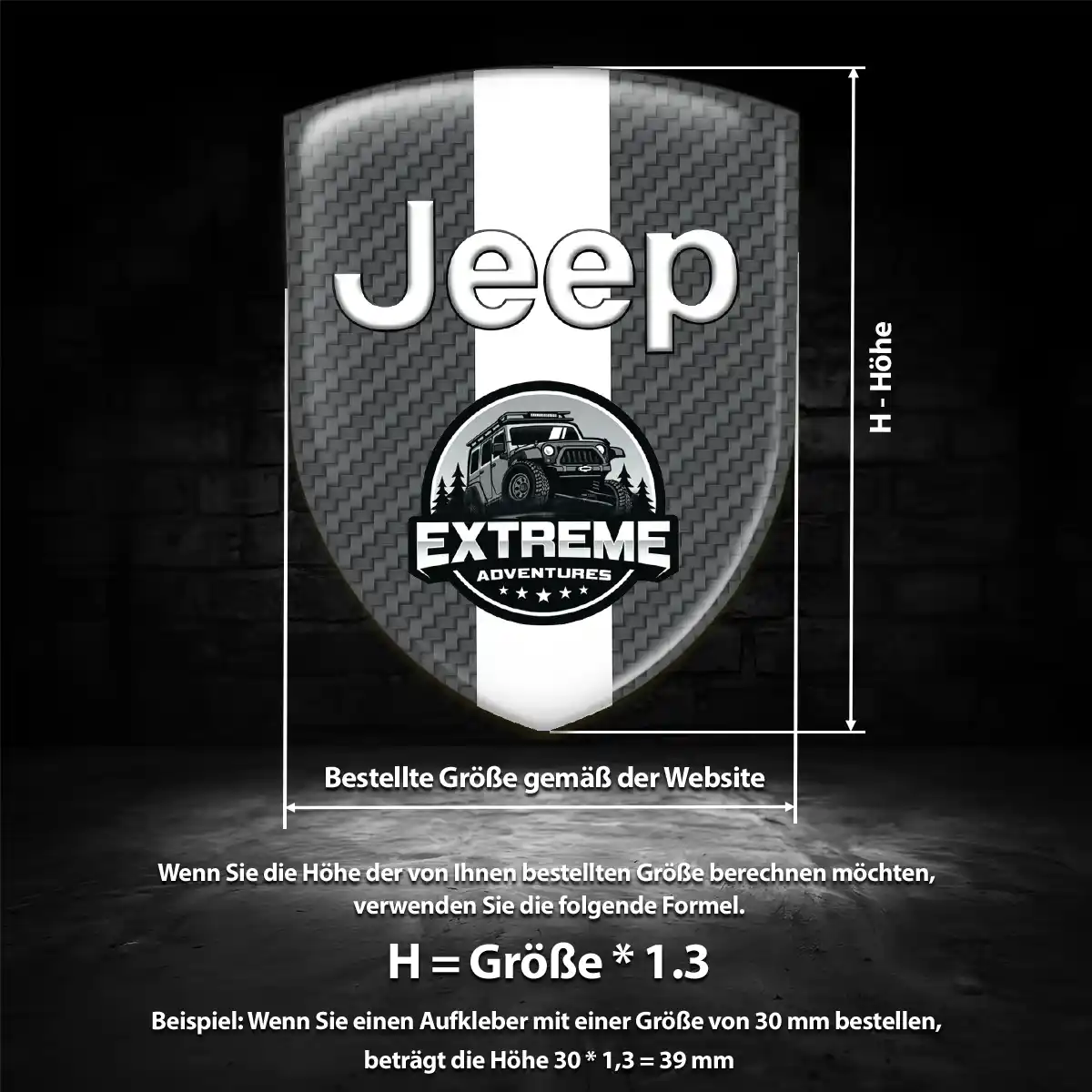 Jeep 3D Gel Aufkleber Emblem Auto Interieurdesign