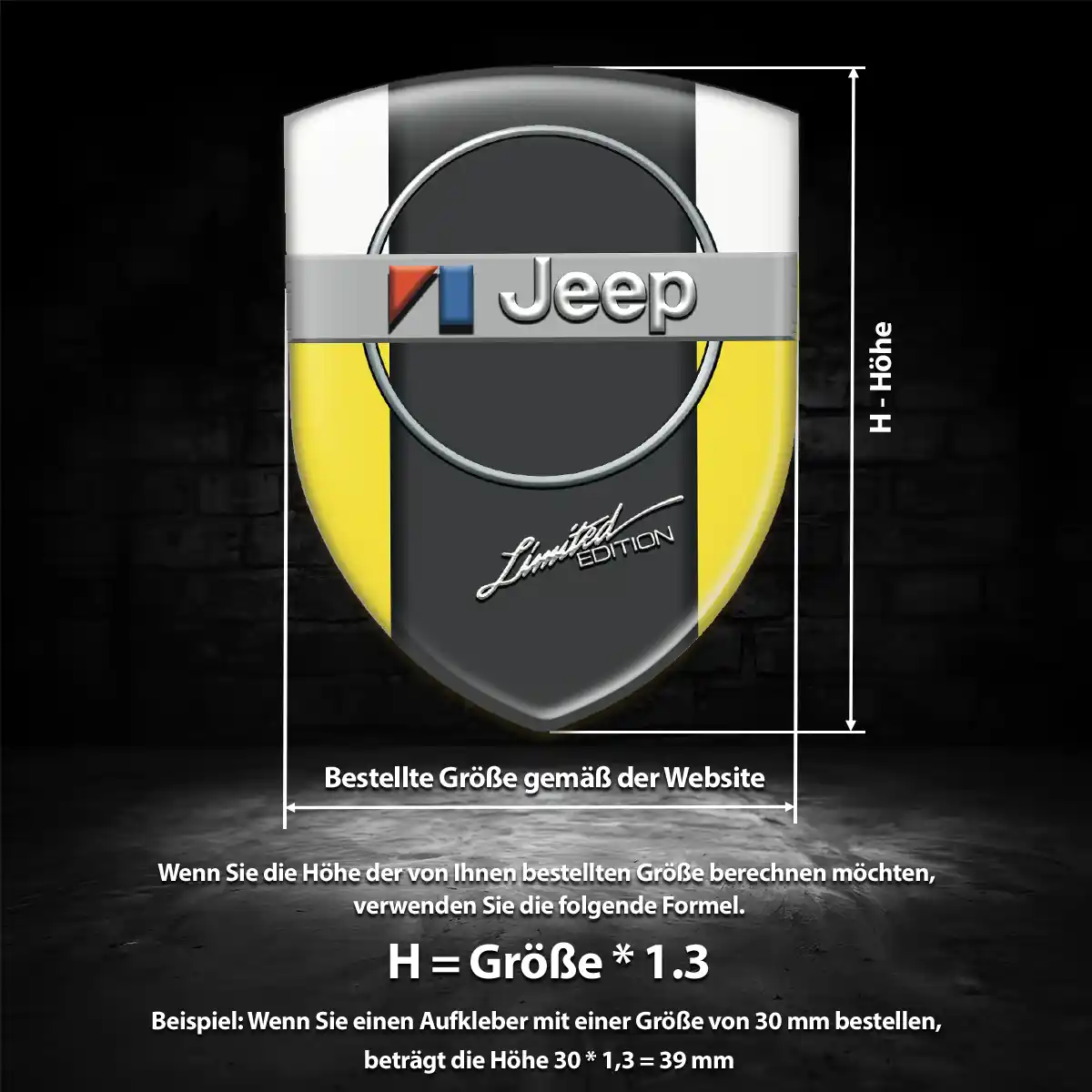 Jeep 3D Gel Aufkleber Emblem Elegantes Design