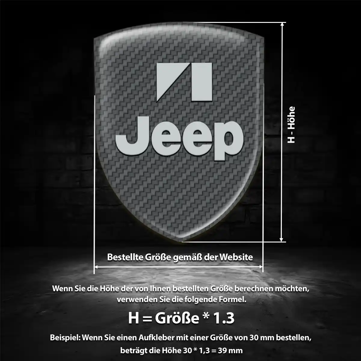 Jeep 3D Gel Aufkleber Emblem Exterieurdesign