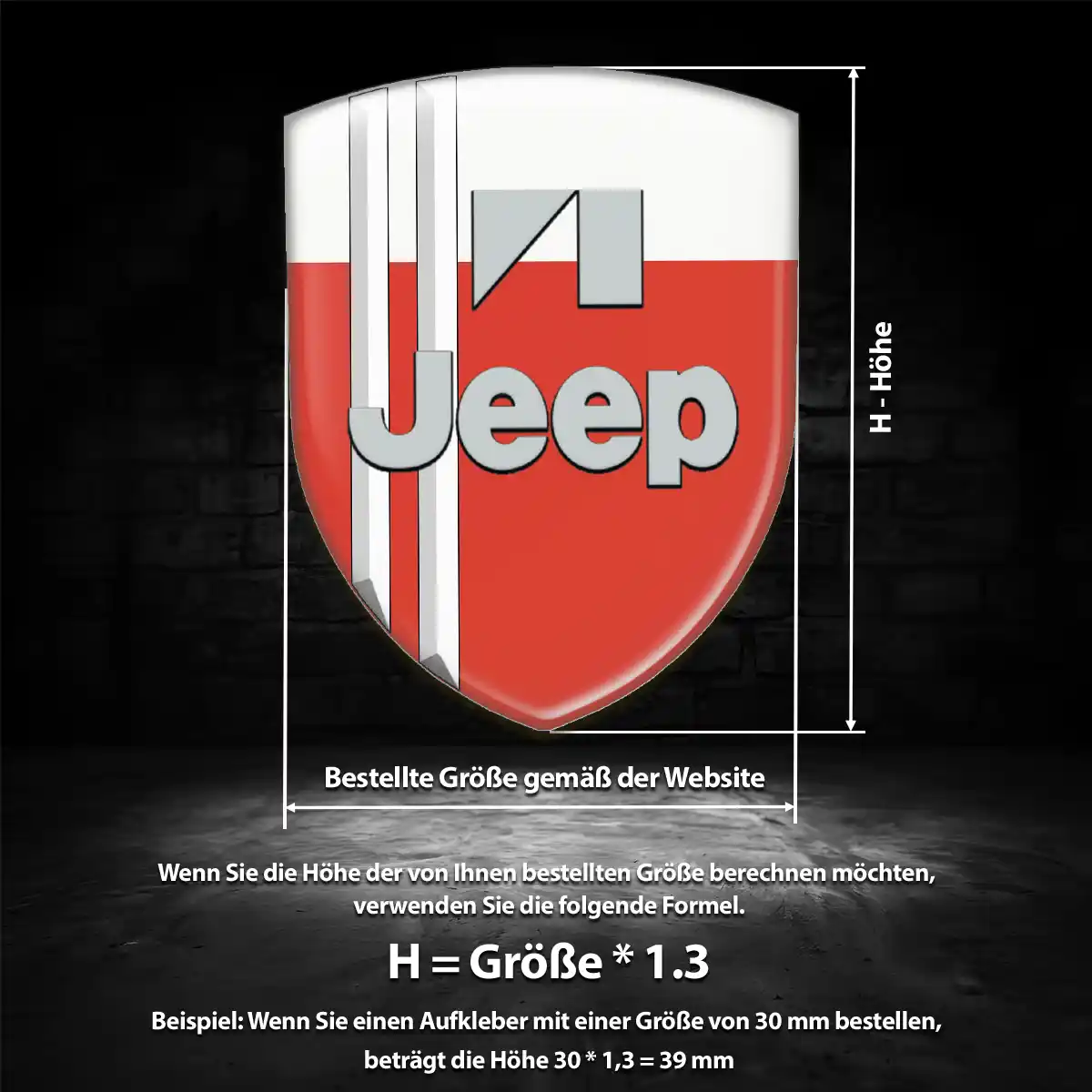 Jeep 3D Gel Aufkleber Emblem Interieurdesign