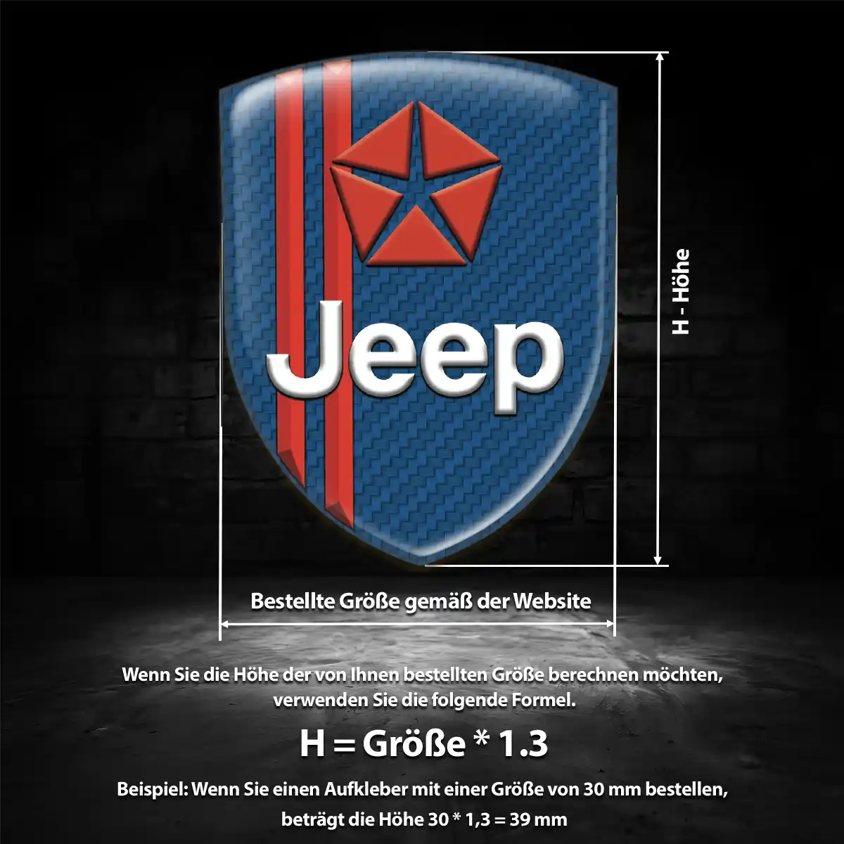 Jeep 3D Gel Aufkleber Emblem Limitierte Auflage