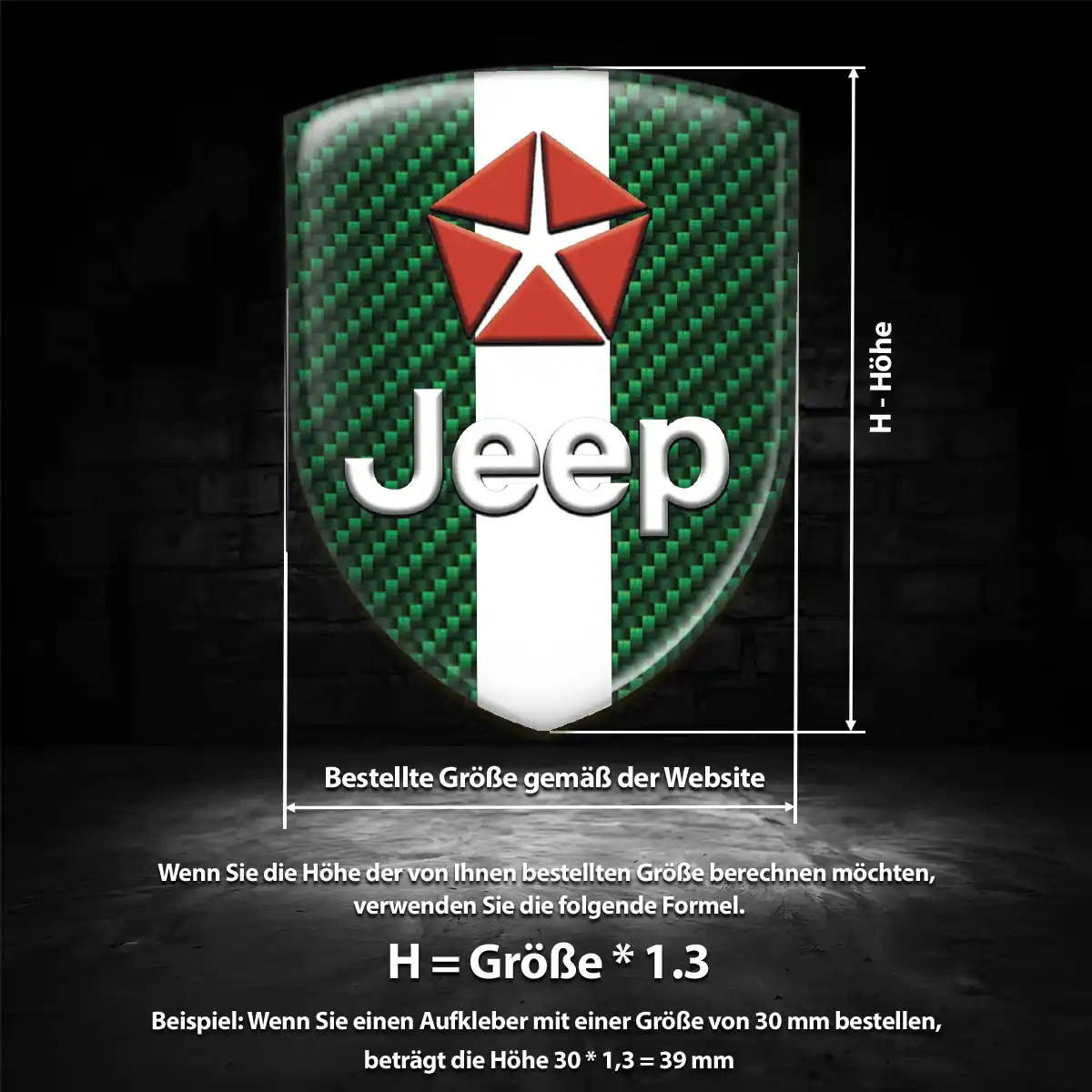 Jeep 3D Gel Aufkleber Emblem Modernes Design