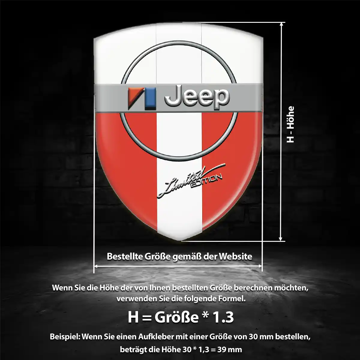 Jeep 3D Gel Aufkleber Emblem Premium-Edition